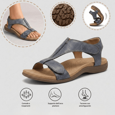 Sandalias ortopédicas cómodas: con soporte ergonómico para el arco del pie, ancho ajustable y diseño que estiliza la pierna.