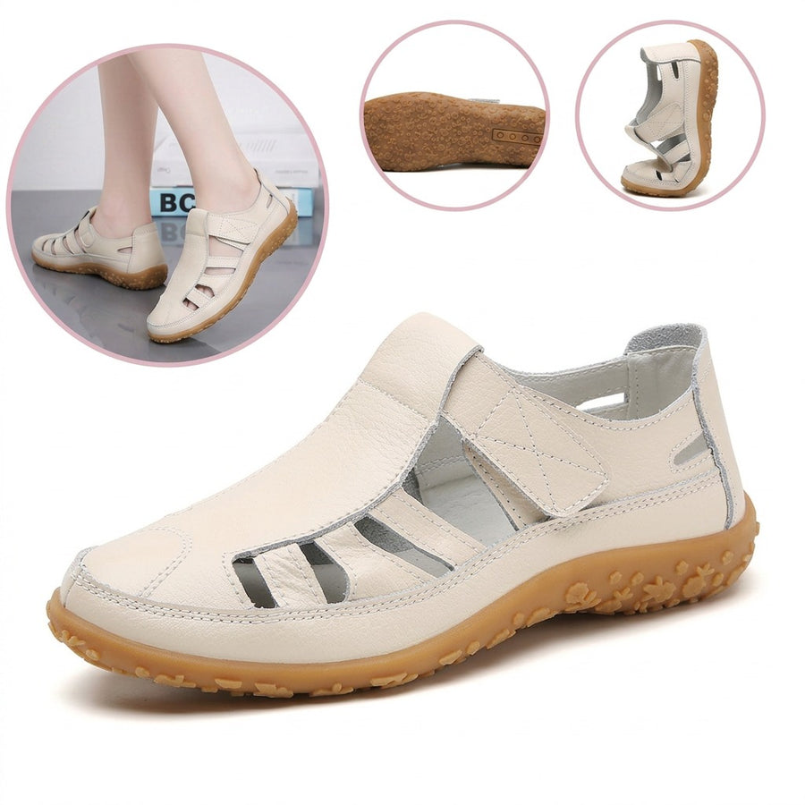 Sandalias con protección para los dedos: con soporte para el arco plantar, que alivia el dolor; ligeras y con amortiguación.