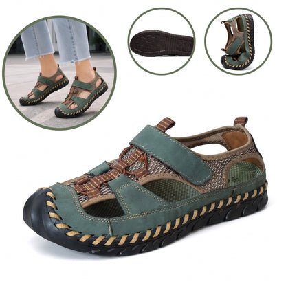 Sandalias antideslizantes con puntera protectora: con soporte para el arco del pie, que alivia el dolor; ligeras y con amortiguación.