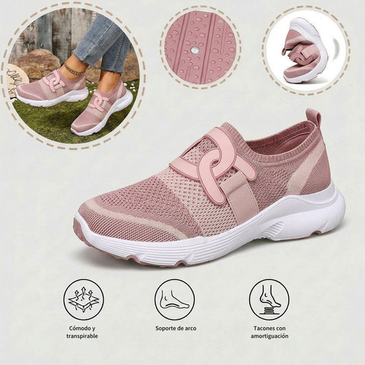 Zapatillas deportivas ortopédicas de malla: con soporte para el arco, alivian el dolor; amortiguación suave.