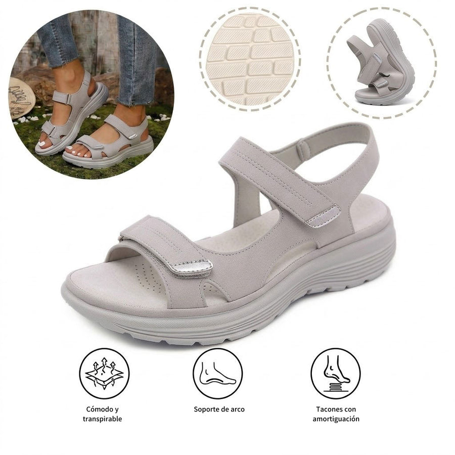Sandalias ortopédicas cómodas: con soporte ergonómico para el arco del pie, ancho ajustable y diseño que estiliza la pierna.