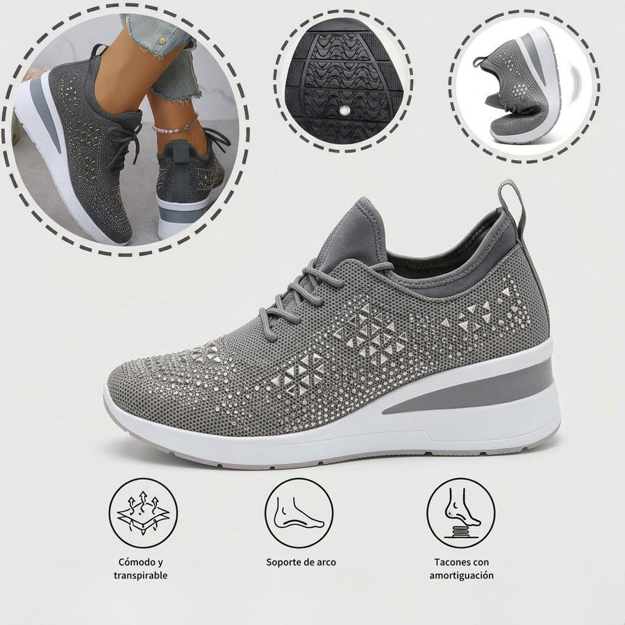 Zapatillas casuales versá tiles con strass