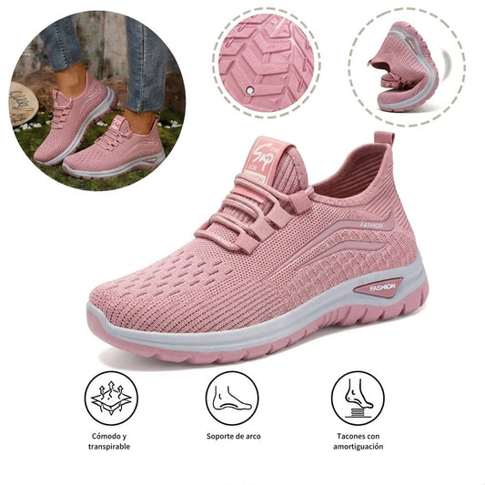 Zapatillas deportivas ortopédicas de malla: con soporte para el arco, alivian el dolor; amortiguación suave.