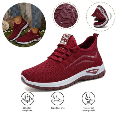 Zapatillas deportivas ortopédicas de malla: con soporte para el arco, alivian el dolor; amortiguación suave.