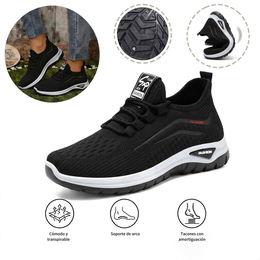 Zapatillas deportivas ortopédicas de malla: con soporte para el arco, alivian el dolor; amortiguación suave.