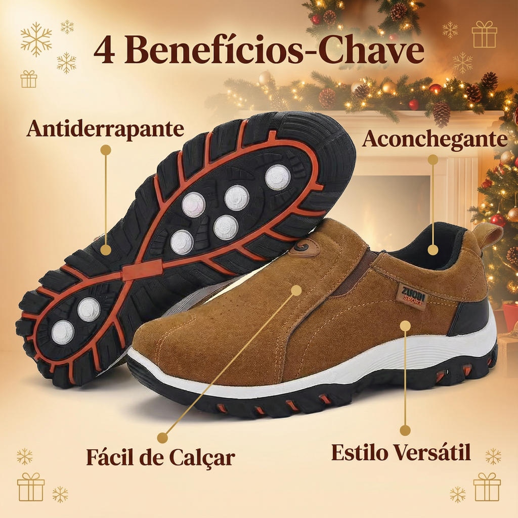 🎄Oferta de Natal por tempo limitado: 30% de desconto! - Calçado casual ZAPIEERS® 👞 - Estilo natalício + Confortável, impermeável e antiderrapante - O presente de Natal perfeito 🎁
