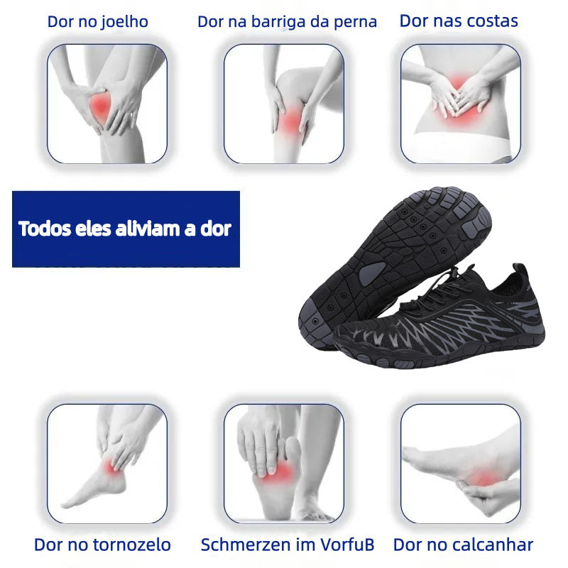 (🔥50% de desconto hoje - não perca!) - Sapatos ortopédicos macios e confortáveis - Design ergonómico (com suporte para o arco do pé - alivia as dores nos pés)