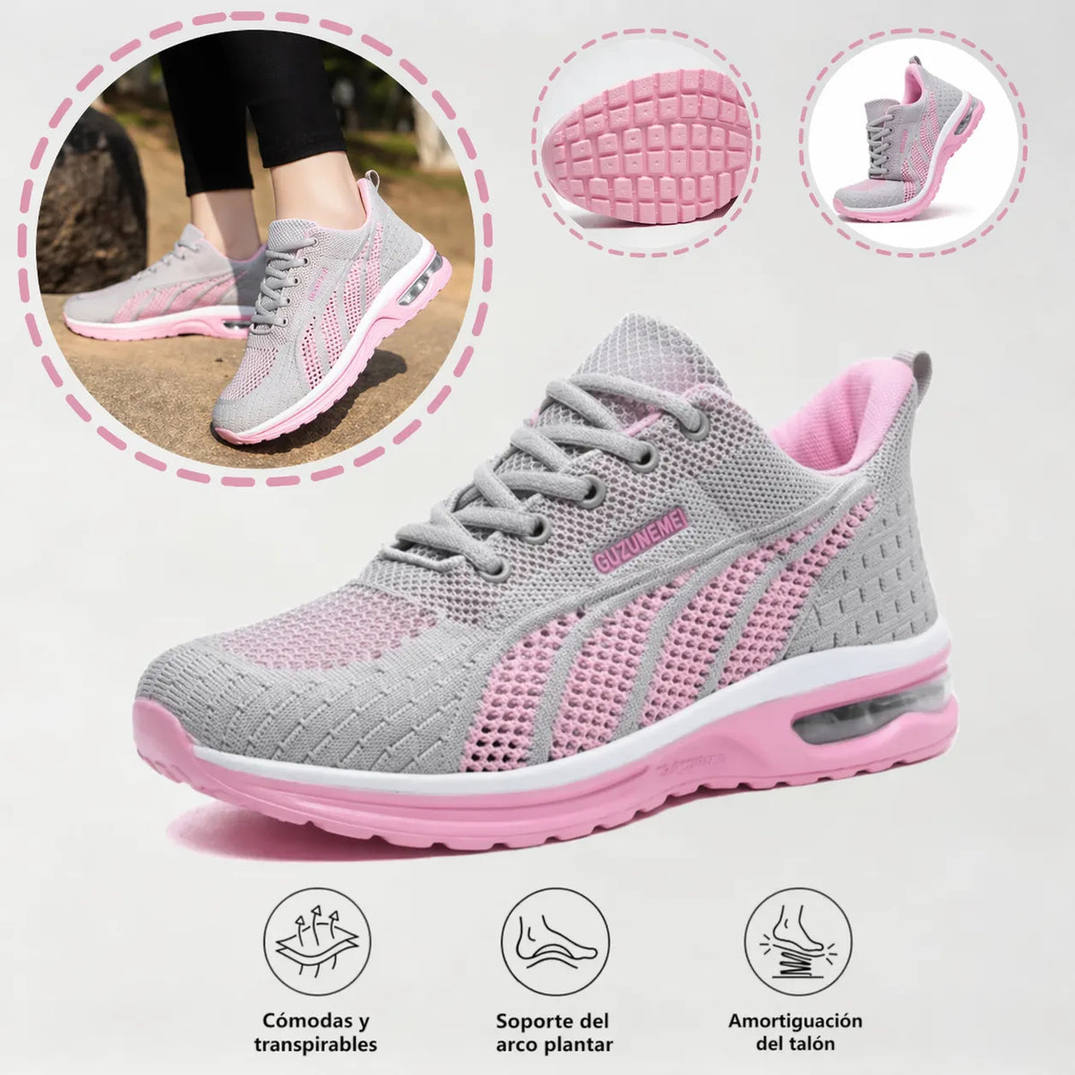 Zapatillas ortopédicas de malla para deporte