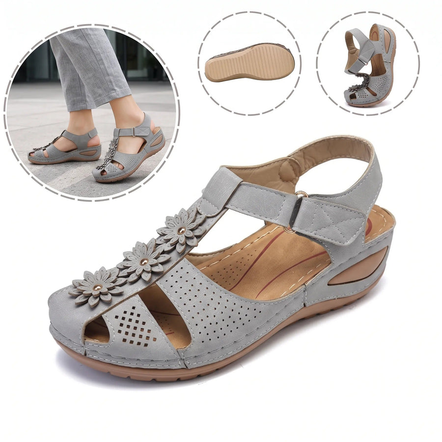 Sandalias con protección para los dedos: con soporte para el arco plantar, que alivia el dolor; ligeras y con amortiguación.