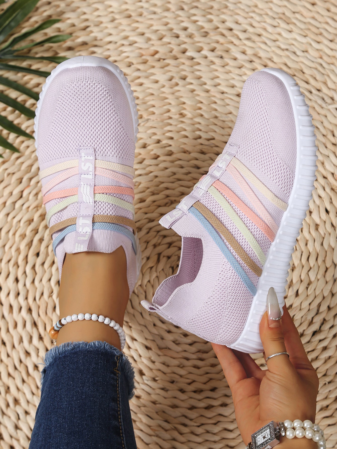 Zapatillas deportivas ortopédicas de malla: con soporte para el arco del pie, que alivia el dolor; amortiguación suave.