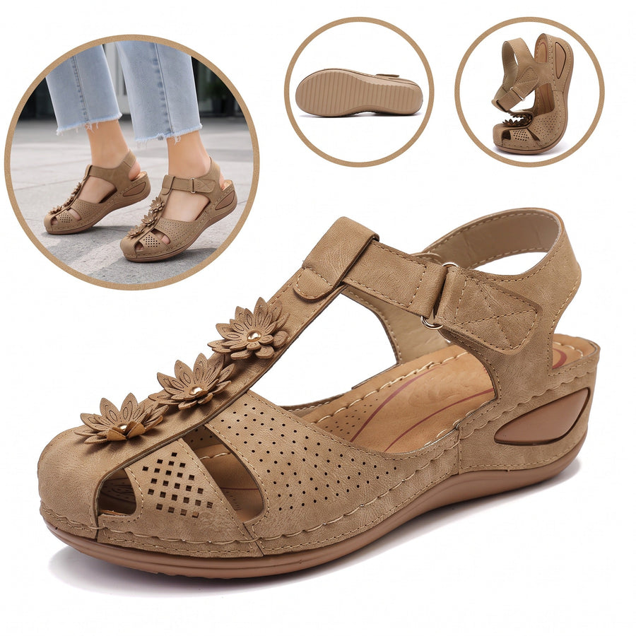 Sandalias con protección para los dedos: con soporte para el arco plantar, que alivia el dolor; ligeras y con amortiguación.