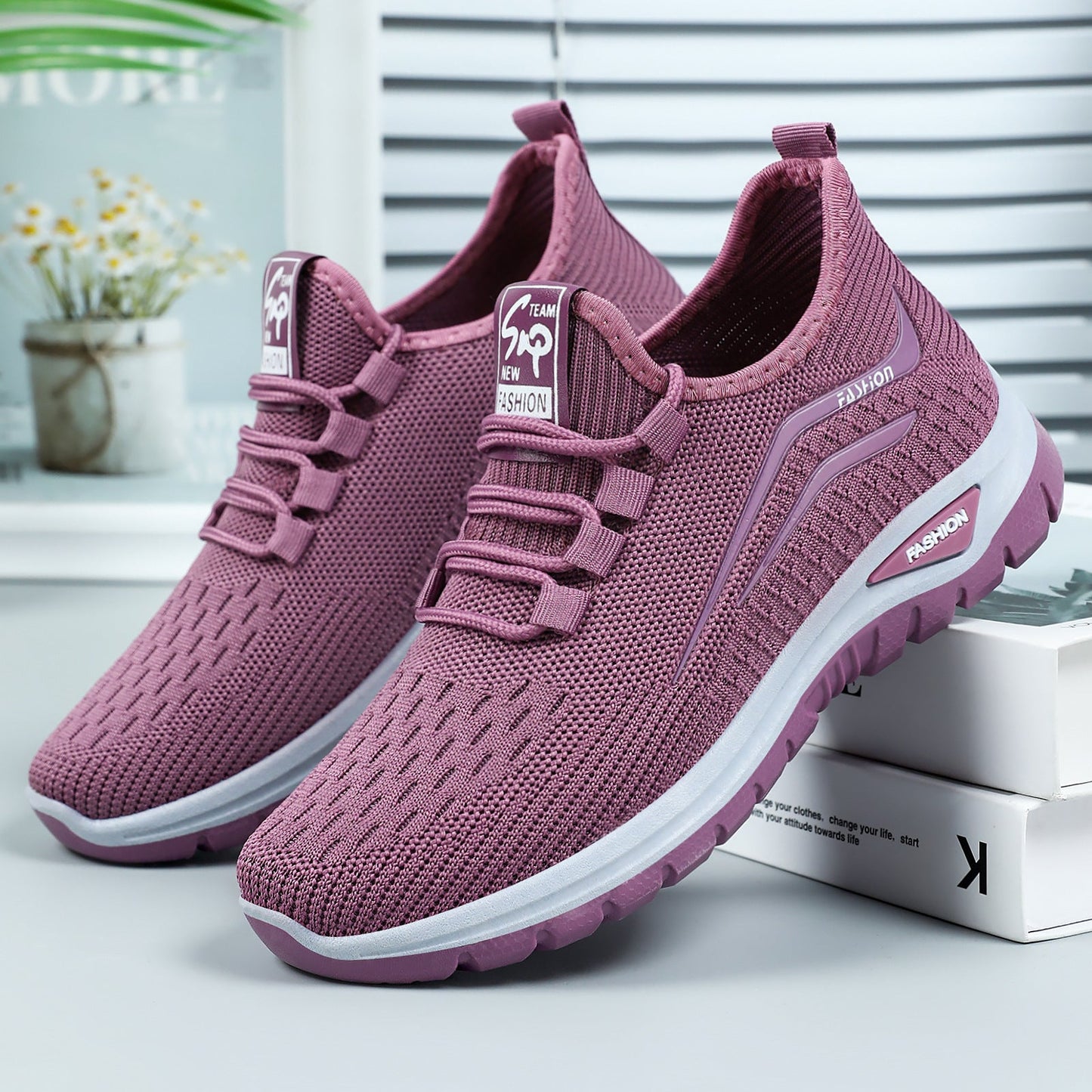 Zapatillas deportivas ortopédicas de malla: con soporte para el arco plantar, que alivian el dolor; suaves y amortiguadoras.