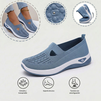 Zapatillas deportivas ortopédicas de malla: con soporte para el arco, alivian el dolor; amortiguación suave.