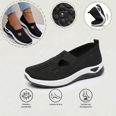 Zapatillas deportivas ortopédicas de malla: con soporte para el arco, alivian el dolor; amortiguación suave.