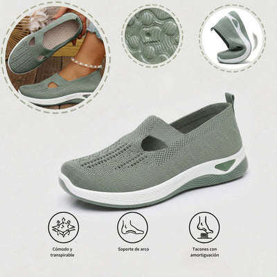 Zapatillas deportivas ortopédicas de malla: con soporte para el arco, alivian el dolor; amortiguación suave.