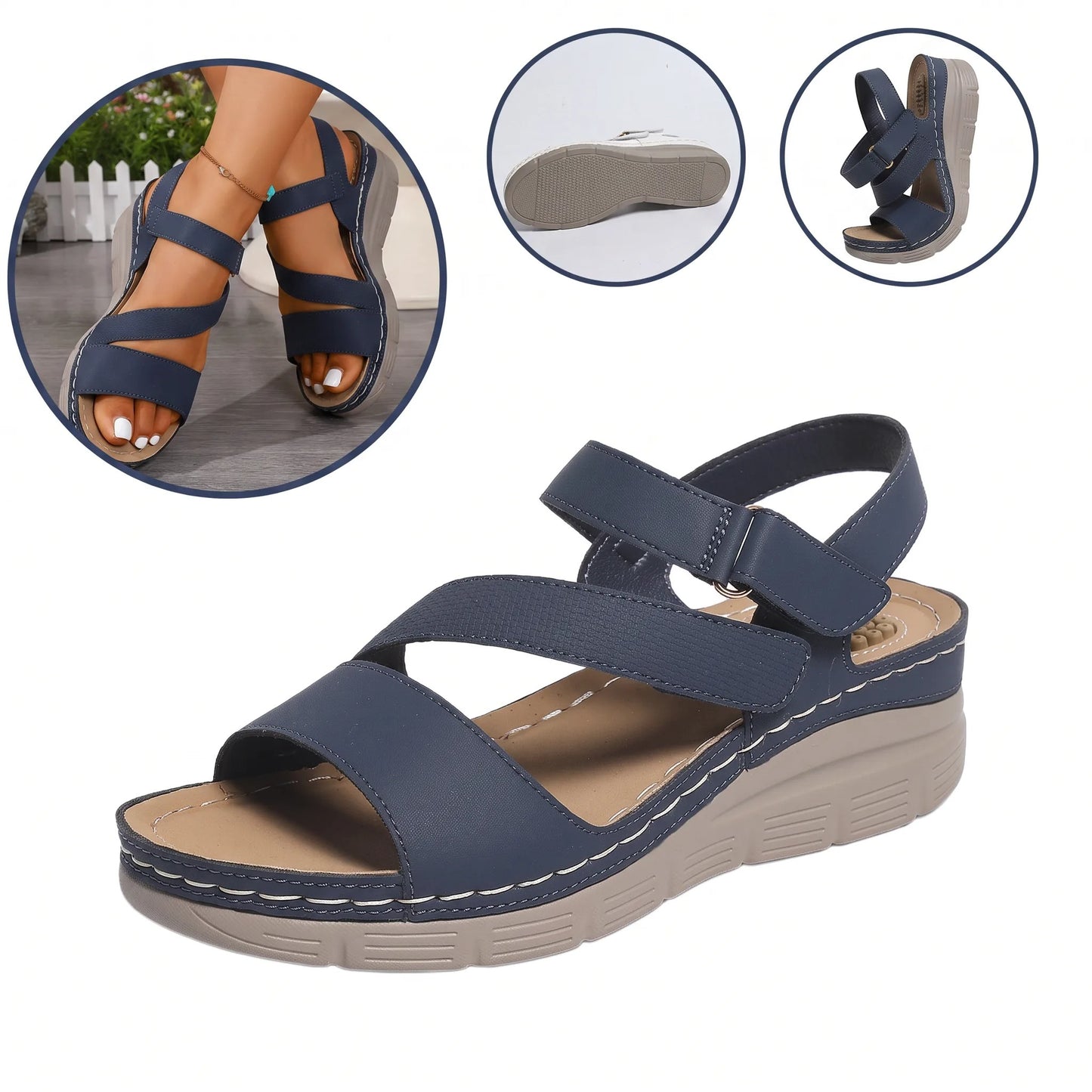 Sandalias ortopédicas ergonómicas — Con soporte para el arco que ayuda a aliviar el dolor de pies, estabilizar el talón y reducir la inestabilidad al caminar