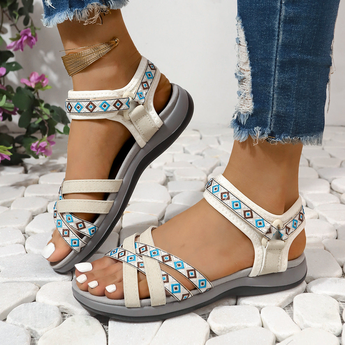 Sandalias ortopédicas ergonómicas — Con soporte para el arco que ayuda a aliviar el dolor de pies, estabilizar el talón y reducir la inestabilidad al caminar