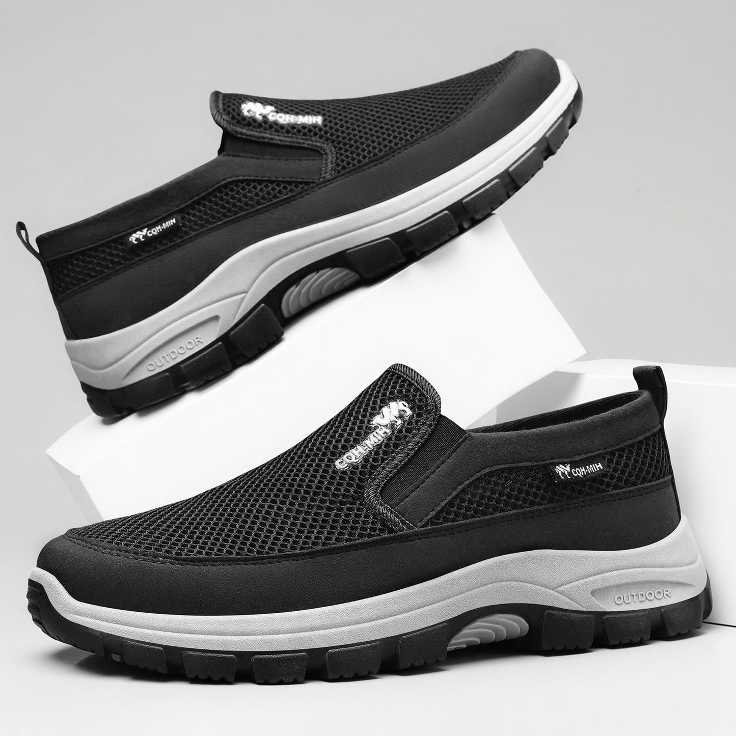Zapatillas deportivas ortopédicas de malla: con soporte para el arco del pie, que alivia el dolor; amortiguación suave.