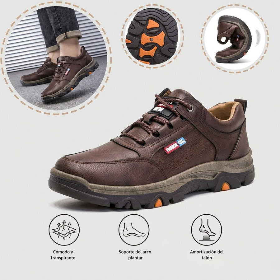 Zapatos ortopédicos cómodos y informales — fabricados a mano con piel de vacuno italiana y con soporte para el arco