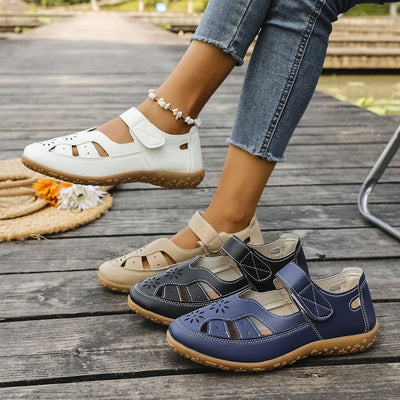 Sandalias con protección para los dedos: con soporte para el arco plantar, que alivia el dolor; ligeras y con amortiguación.