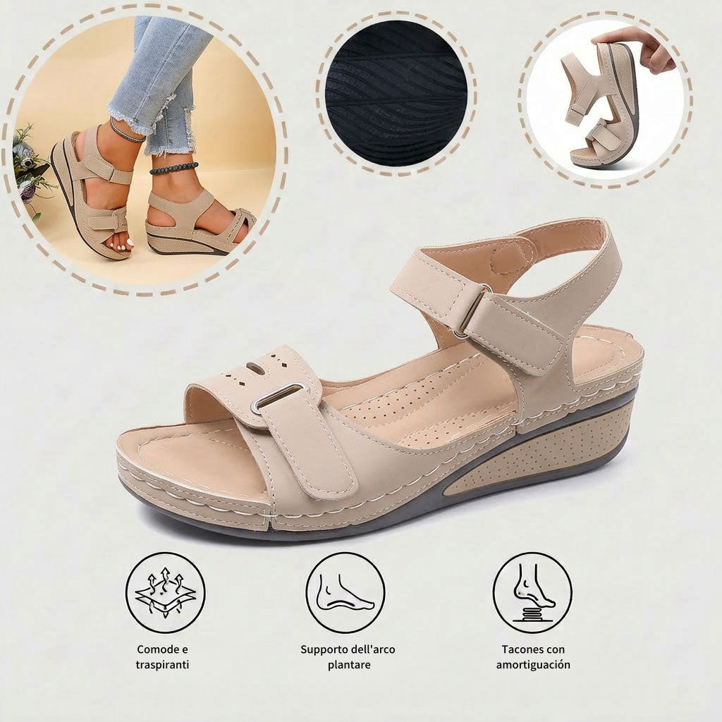 Sandalias de cuña estilo romano