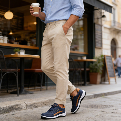 Zapatos ortopédicos cómodos: con soporte para el arco plantar que alivia el dolor; ligeros, con amortiguación y exterior de piel impermeable.