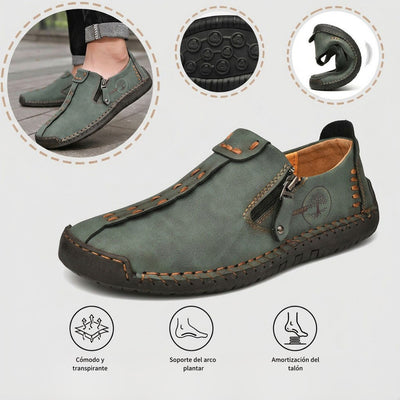 Zapatos ortopédicos cómodos y informales — piel de vacuno italiana mate, con soporte para el arco