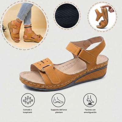 Sandalias de cuña estilo romano