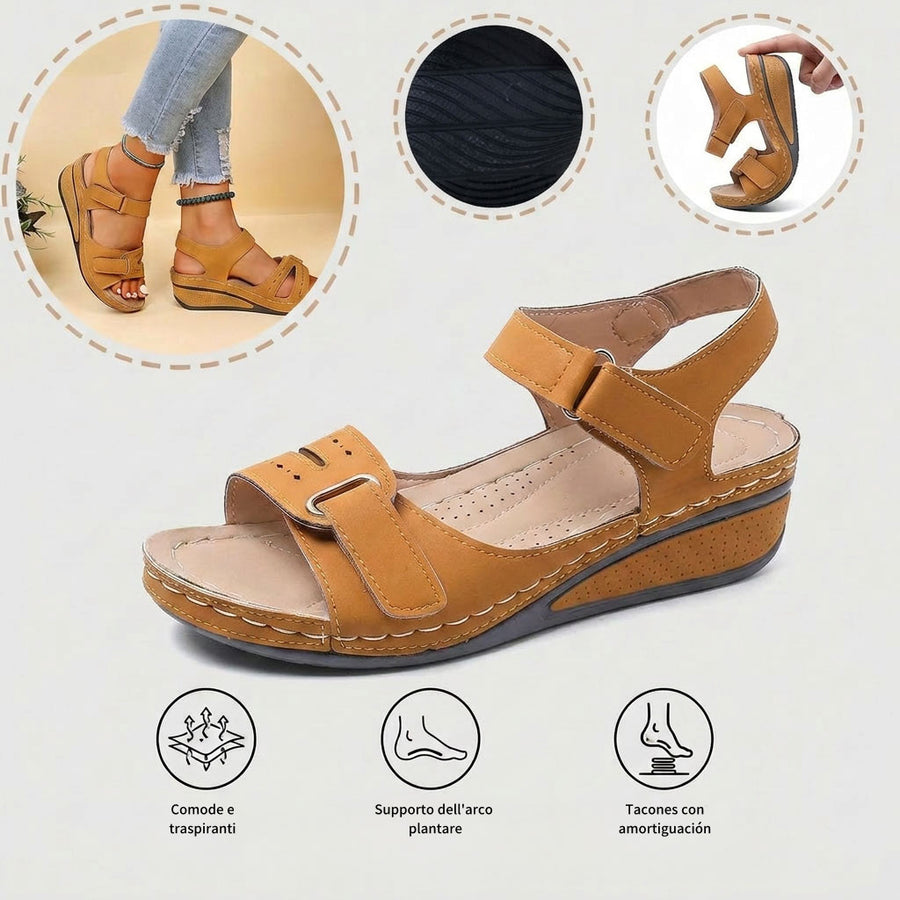 Sandalias de cuña estilo romano