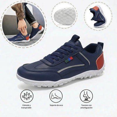 Zapatos ortopédicos cómodos: con soporte para el arco del pie, que alivian el dolor; ligeros, con amortiguación y exterior de piel impermeable.