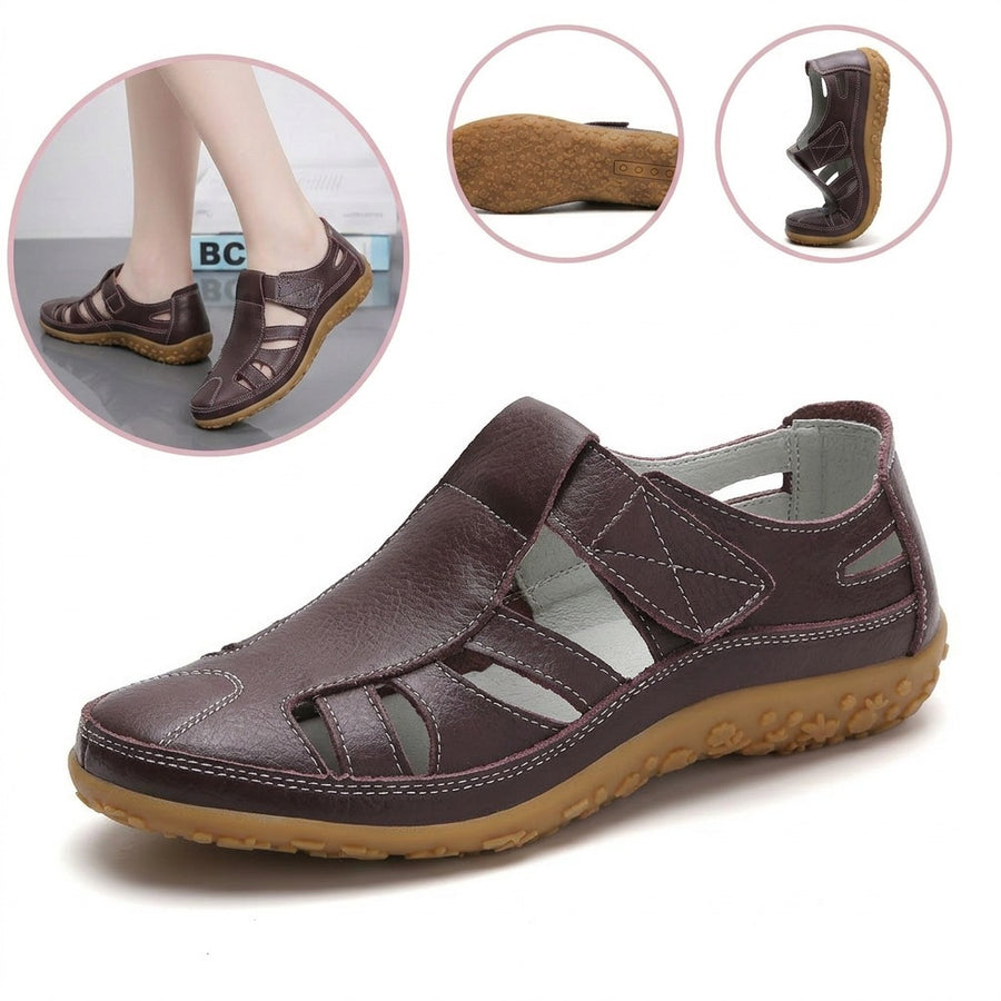 Sandalias con protección para los dedos: con soporte para el arco plantar, que alivia el dolor; ligeras y con amortiguación.