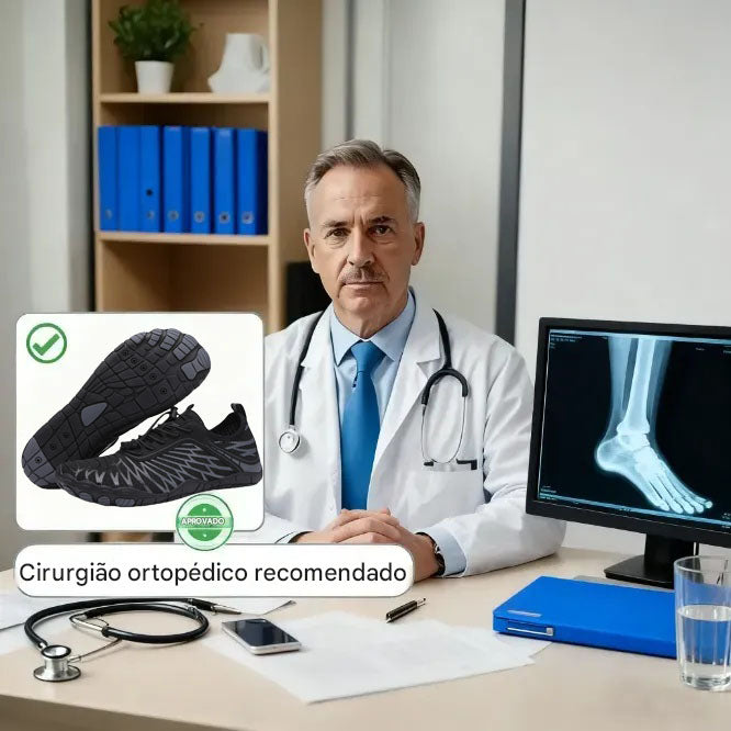(🔥50% de desconto hoje - não perca!) - Sapatos ortopédicos macios e confortáveis - Design ergonómico (com suporte para o arco do pé - alivia as dores nos pés)