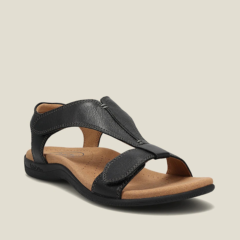 Sandalias ortopédicas cómodas: soporte ergonómico para el arco del pie, ancho ajustable y diseño que estiliza la pierna.
