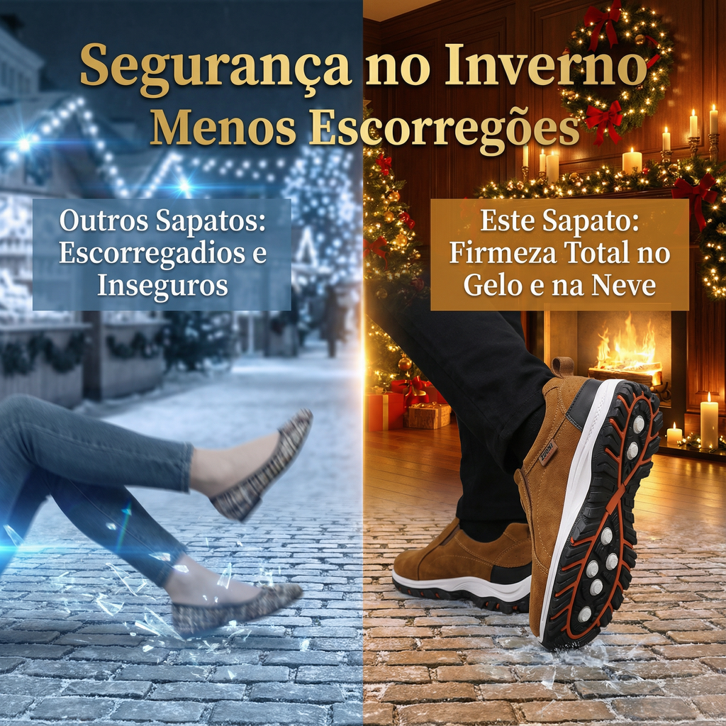 🎄Oferta de Natal por tempo limitado: 30% de desconto! - Calçado casual ZAPIEERS® 👞 - Estilo natalício + Confortável, impermeável e antiderrapante - O presente de Natal perfeito 🎁