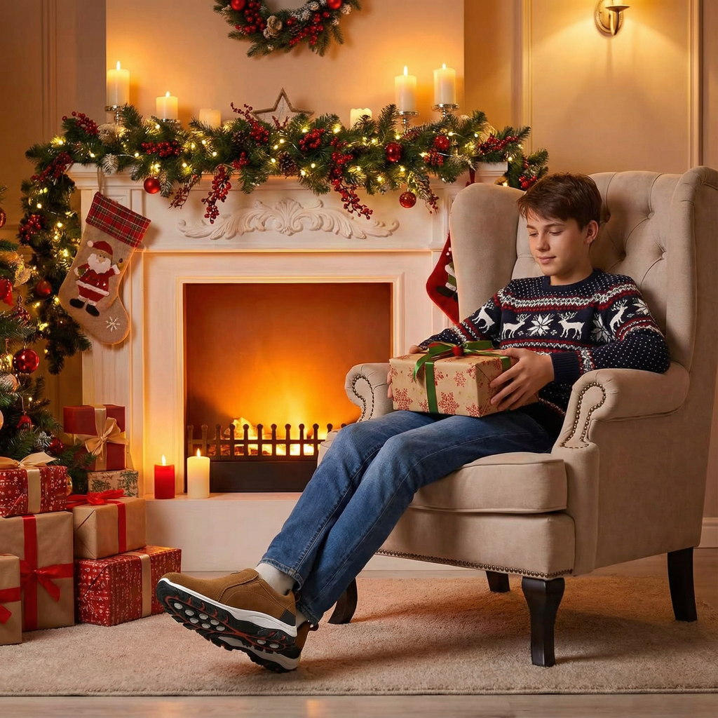 🎄Oferta de Natal por tempo limitado: 30% de desconto! - Calçado casual ZAPIEERS® 👞 - Estilo natalício + Confortável, impermeável e antiderrapante - O presente de Natal perfeito 🎁