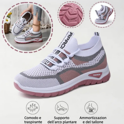 Zapatos correctores casuales en colores combinados — con soporte para el arco que permite caminar con comodidad.