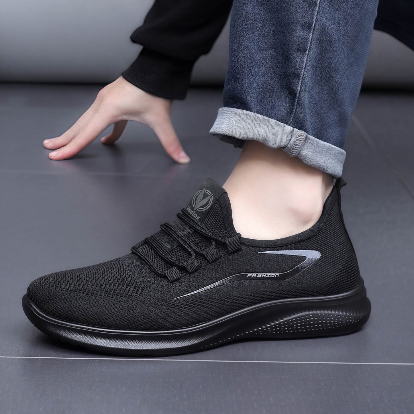 Zapatillas deportivas ortopédicas de malla: con soporte para el arco del pie, que alivia el dolor; amortiguación suave.