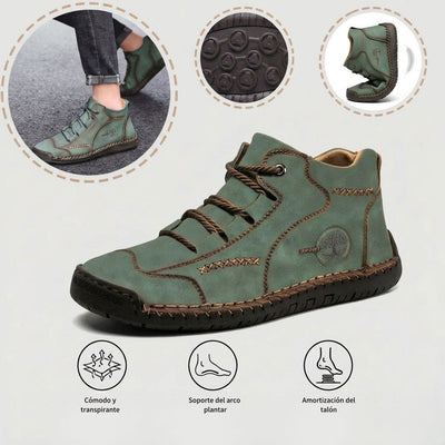 Zapatos ortopédicos cómodos y informales — de piel de vacuno italiana mate, con soporte para el arco