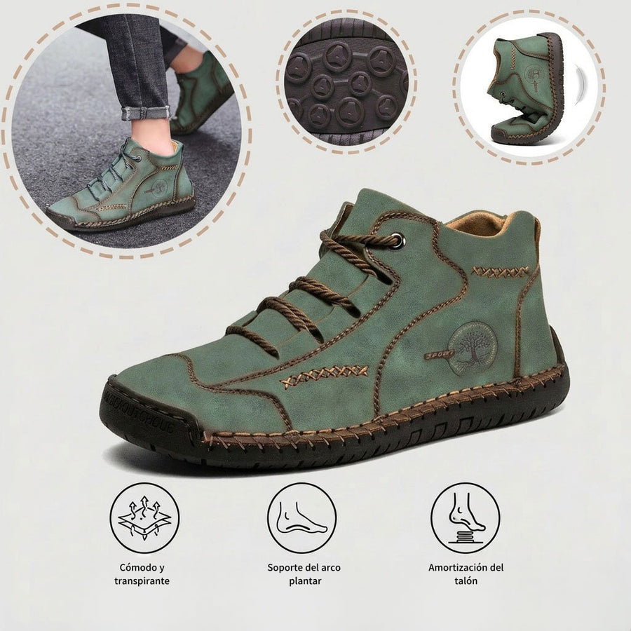 Zapatos ortopédicos cómodos y informales — de piel de vacuno italiana mate, con soporte para el arco