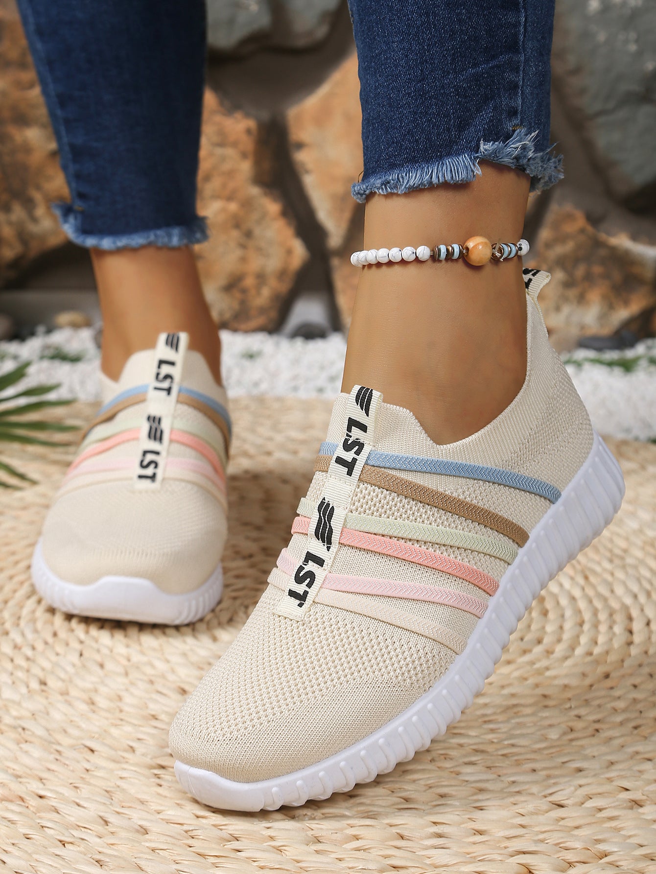 Zapatillas deportivas ortopédicas de malla: con soporte para el arco del pie, que alivia el dolor; amortiguación suave.