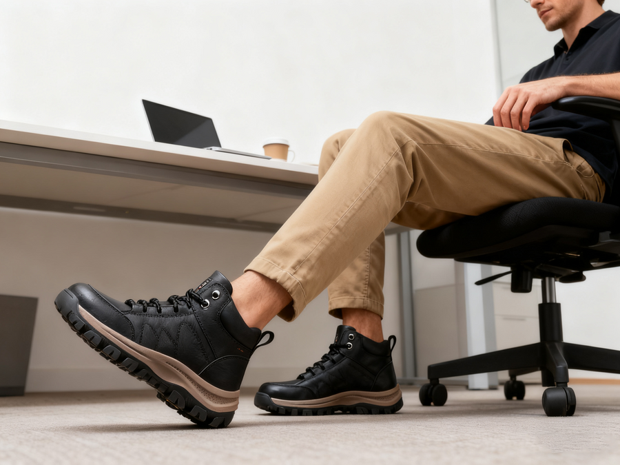 Zapatos ortopédicos de vestir: fabricados a mano en Italia con piel de vacuno; con soporte para el arco; antideslizantes y resistentes.
