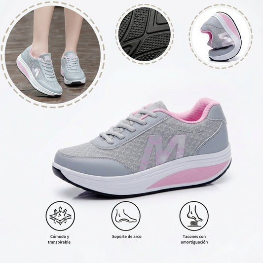Zapatillas ortopédicas deportivas de malla — soporte para el arco plantar y amortiguación para las rodillas