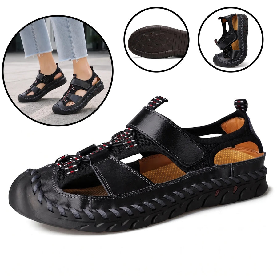 Sandalias antideslizantes con puntera protectora: con soporte para el arco del pie, que alivia el dolor; ligeras y con amortiguación.