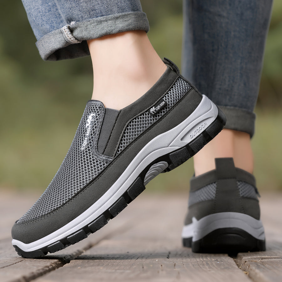 Zapatillas deportivas ortopédicas de malla: con soporte para el arco del pie, que alivia el dolor; amortiguación suave.