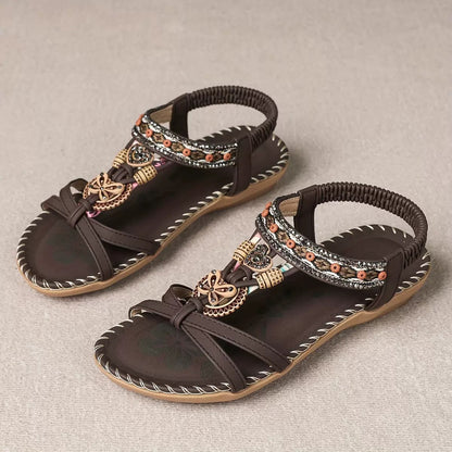 Sandalias planas: con soporte para el arco, para aliviar el dolor; ligeras y con amortiguación.