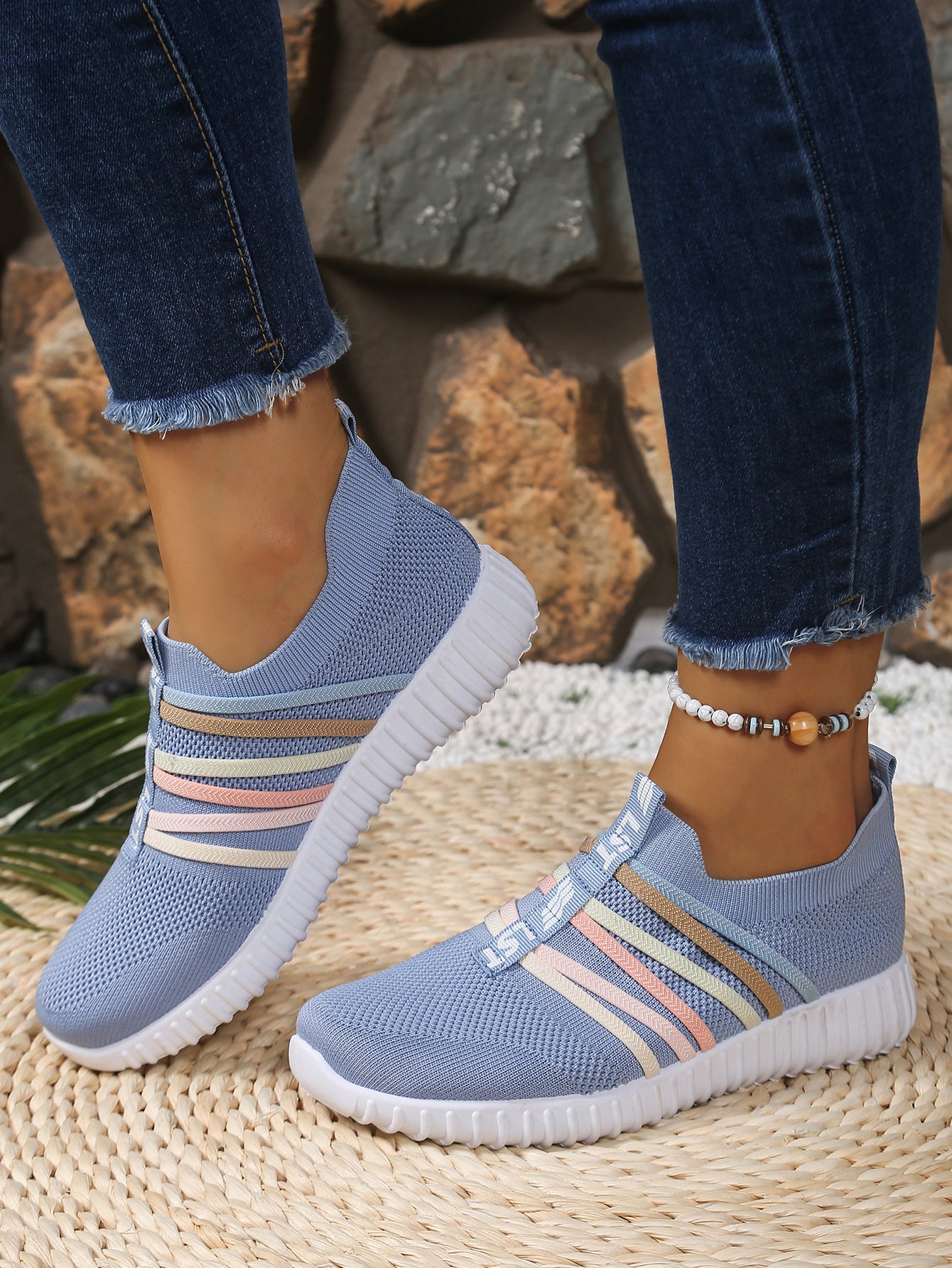 Zapatillas deportivas ortopédicas de malla: con soporte para el arco del pie, que alivia el dolor; amortiguación suave.