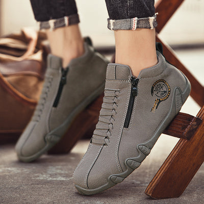 Zapatos ortopédicos cómodos: soporte ergonómico del arco plantar, alivio del dolor y horma ancha que no aprieta el pie.