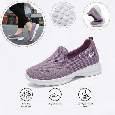 Zapatillas deportivas ortopédicas de malla: con soporte para el arco del pie, que alivia el dolor; amortiguación suave.