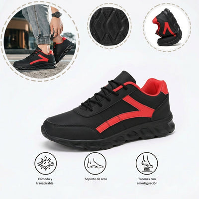 Zapatos ortopédicos cómodos: con soporte para el arco del pie, que alivian el dolor; ligeros, con amortiguación y exterior de piel impermeable.