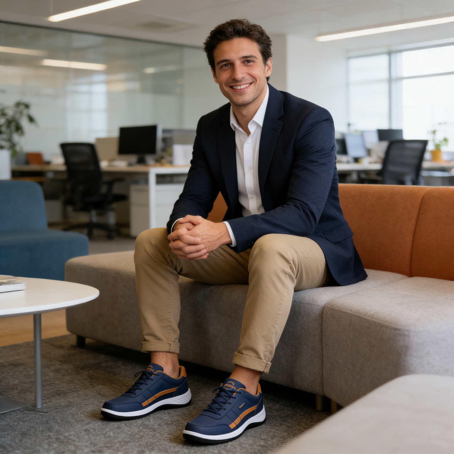 Zapatos ortopédicos cómodos: con soporte para el arco plantar que alivia el dolor; ligeros, con amortiguación y exterior de piel impermeable.